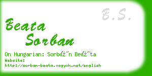 beata sorban business card